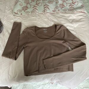 Brown long sleeve top